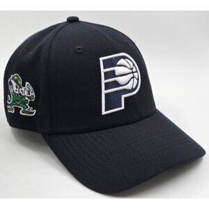 Indiana Pacers NBA Adjustable Blue New Era Notre Dame Fighting Irish Hat Cap